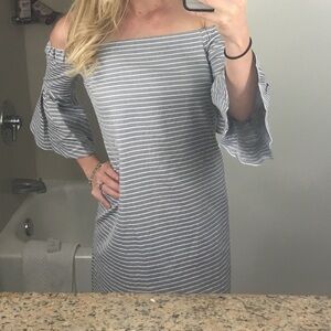 Off the shoulder striped dress